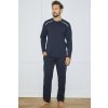 Pánské pyžamo Italian Fashion Zbyszek dł.r. dł.sp. (Velikost M, Barva Modrá - tmavě)