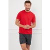 Pánské pyžamo Italian Fashion Fogo kr.r. kr.sp. (Velikost L, Barva Červená)