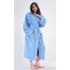 Dámský župan dlouhý s kapucí Modrásek (Barva Modrá, Velikost L)