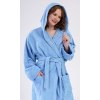 Dámský župan dlouhý s kapucí Modrásek (Barva Modrá, Velikost L)