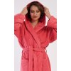 Dámský župan dlouhý s kapucí Jahoda (Barva Červená, Velikost XL)