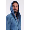 Pánský župan s kapucí Albert (Barva Modrá, Velikost L)