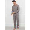 Pánské pyžamo Italian Fashion Ludwik dł.r. dł.sp. (Velikost L, Barva Šedá)