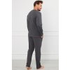 Pánské pyžamo Italian Fashion Salomon dł.r. dł.sp. (Velikost M, Barva Šedá)