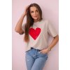 Bavlněné triko Wanda s potiskem srdce (Velikost UNI, Barva Modrá)