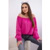 Španělská halenka Kiwi s ozdobnými rukávy (Velikost UNI, Barva Růžová - tmavě)