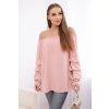 Španělská halenka Kiwi s ozdobnými rukávy (Velikost UNI, Barva Růžová - tmavě)