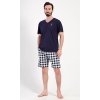 Pánské pyžamo šortky Alfréd (Barva Modrá - tmavě, Velikost XL)