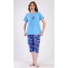 Dámské pyžamo kapri Eliza (Barva Modrá, Velikost 2XL)