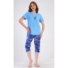 Dámské pyžamo kapri Eliza (Barva Modrá, Velikost 2XL)
