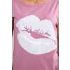 Halenka s potiskem rtů (Velikost UNI, Barva Růžová - světle)