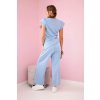 Viskózový komplet Blue - halenka + kalhoty (Velikost UNI, Barva Modrá - světle)