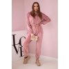 Velurová souprava Giselle mikina + tepláky (Velikost UNI, Barva Růžová)