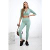Pruhovaná souprava Georgia  krátký top a legíny (Velikost UNI, Barva Zelená)