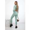 Pruhovaná souprava Georgia  krátký top a legíny (Velikost UNI, Barva Zelená)