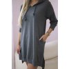 Šaty 9078 s kapucí a delšími zády (Velikost UNI, Barva Šedá - tmavě)
