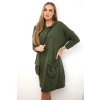 Šaty 9350 s kapucí  + kapse (Velikost UNI, Barva Zelená - tmavě)