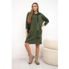 Šaty 9350 s kapucí  + kapse (Velikost UNI, Barva Zelená - tmavě)