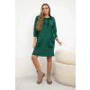 Šaty 9350 s kapucí  + kapse (Velikost UNI, Barva Zelená - tmavě)