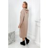 Dlouhé šaty Ophe s kapucí (Velikost UNI, Barva Béžová)