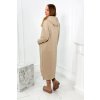 Dlouhé šaty Ophe s kapucí (Velikost UNI, Barva Béžová)