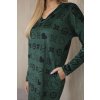 Sametové šaty Poppy s ozdobným vzorem (Velikost UNI, Barva Zelená)