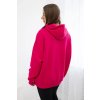 Zateplená bavlněná mikina s kapucí Love (Velikost UNI, Barva Růžová - tmavě)