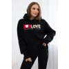 Zateplená bavlněná mikina s kapucí Love (Velikost UNI, Barva Růžová - tmavě)