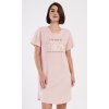 Dámské domácí šaty s krátkým rukávem Michaela (Barva Růžová - světle, Velikost XL)