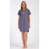 Dámské domácí šaty s krátkým rukávem Pampeliška (Barva Šedá - tmavě, Velikost M)