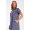 Dámské domácí šaty s krátkým rukávem Pampeliška (Barva Šedá - tmavě, Velikost M)