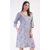 Dámské domácí šaty s tříčtvrtečním rukávem Miana (Barva Šedá, Velikost XL)