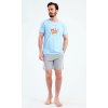 Pánské pyžamo šortky Pohodář (Barva Modrá - světle, Velikost M)