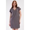 Dámská noční košile s krátkým rukávem Samanta (Barva Hnědá, Velikost XL)