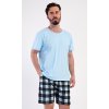 Pánské pyžamo šortky Vašek (Barva Modrá - světle, Velikost M)