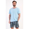 Pánské pyžamo šortky Vašek (Barva Modrá - světle, Velikost M)