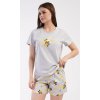 Dámské pyžamo šortky Včelky (Barva Šedá, Velikost S)