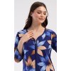 Dámské domácí šaty s tříčtvrtečním rukávem Sára (Barva Modrá - tmavě, Velikost XL)