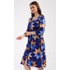Dámské domácí šaty s tříčtvrtečním rukávem Sára (Barva Modrá - tmavě, Velikost XL)