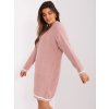 Dámské úpletové šaty BA-SK-8023-1.29X (Barva Růžová - světle, Velikost UNI)