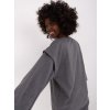 Dámská oversize mikina EM-TU-HS-21-499.21 Lily Rose (Barva Šedá - tmavě, Velikost S)
