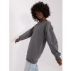 Dámská oversize mikina EM-TU-HS-21-499.21 Lily Rose (Barva Šedá - tmavě, Velikost S)