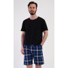 Pánské pyžamové šortky Matěj (Barva Modrá - tmavě, Velikost M)