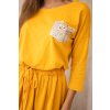 Hořčicové flitrové šaty s kapsami (Velikost UNI, Barva Žlutá)