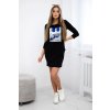 Dámské šaty 3D grafické šaty Oreo se zirkony (Velikost UNI, Barva Černá)