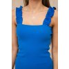 Šaty Luca bez ramínek s volánkem (Velikost UNI, Barva Modrá - tmavě)