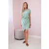 Šaty 8980 s obálkovým spodním dílem (Velikost UNI, Barva Zelená)