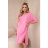Sukienka oversize jasno różowa (Velikost UNI, Barva Růžová - světle)