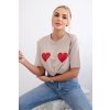 Bavlněné triko Willa s potiskem srdce (Velikost UNI, Barva Béžová)