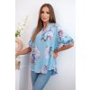 Dámská bavlněná halenka ART12038 s květinovým vzorem (Velikost UNI, Barva Modrá)